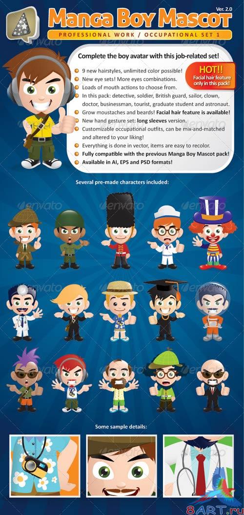 GraphicRiver Manga Boy Mascot Creation Kit - Occupational Set GraphicRiver Manga Boy Mascot Creation Kit - Occupational Set