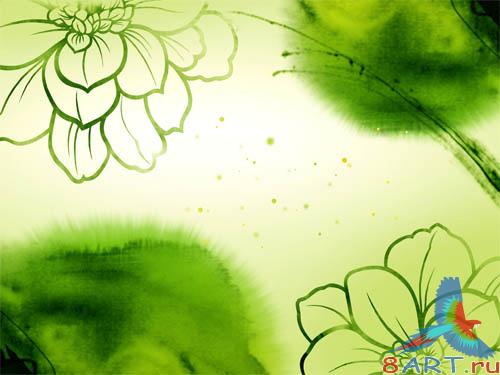 PSD - Green Flowers Template