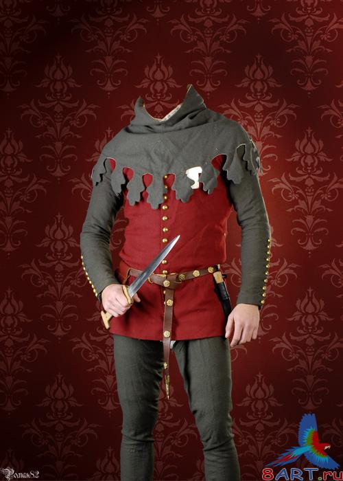 Шаблон в видах фотомонтажа - реконструированный костюм Шаблон к фотомонтажа - реконструированный костюм