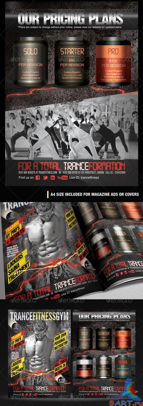 GraphicRiver TranceFitness Flyer, AD or Magazine Cover Template GraphicRiver TranceFitness Flyer, AD or Magazine Cover Template