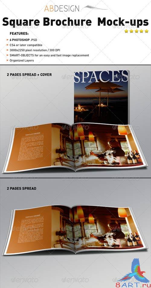 GraphicRiver Realistic Square Brochure Mock-ups Templates