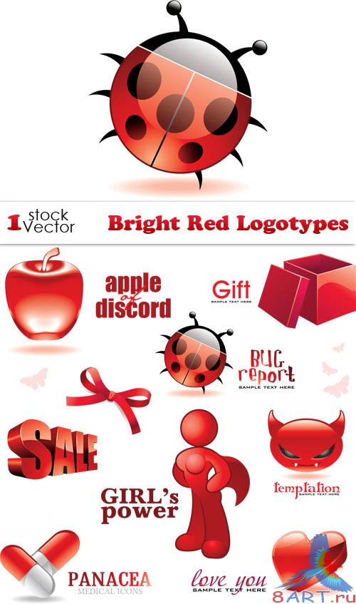 Bright Red Logotypes Vector