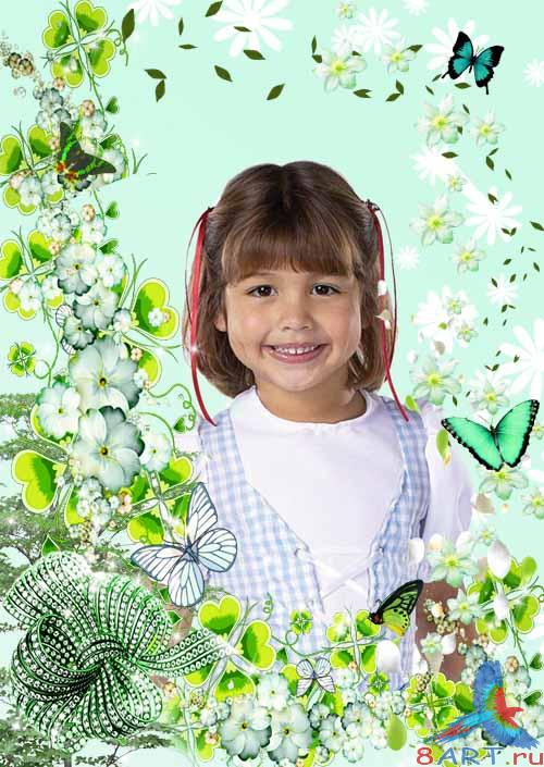 Рамка Нежная трава цветов Рамка Нежная трава цветов