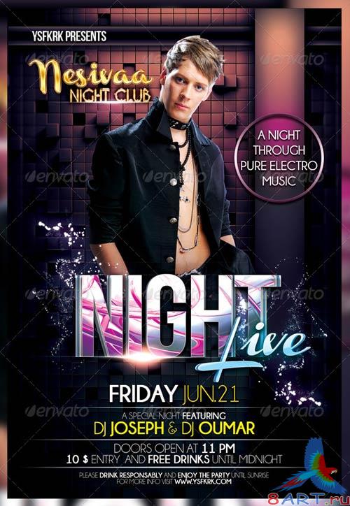GraphicRiver Night Live Flyer Template