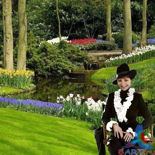 Шаблон женский на тиши сада Шаблон женский в течение тиши сада