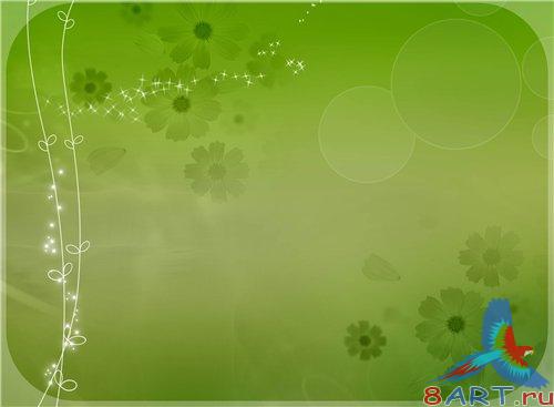 PSD - Green Flowers Pattern