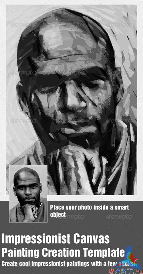 GraphicRiver Impressionist Canvas - Painting Template