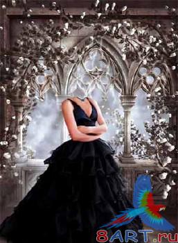 Шаблон на фото "Готическая дама" Шаблон на фото "Готическая дама"