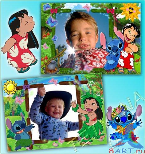 Детские рамочки в видах фото - Лило также Стич любимые герои Диснея, Lilo & Stitch Детские рамочки в видах фото - Лило также Стич любимые герои Диснея, Lilo & Stitch