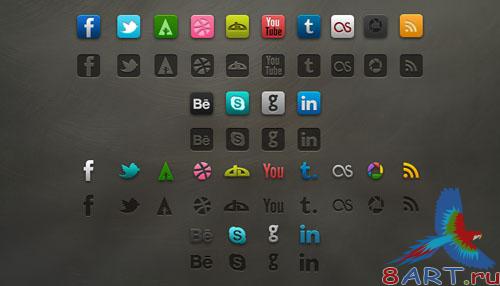 PSD Template - Socialis Media Icon
