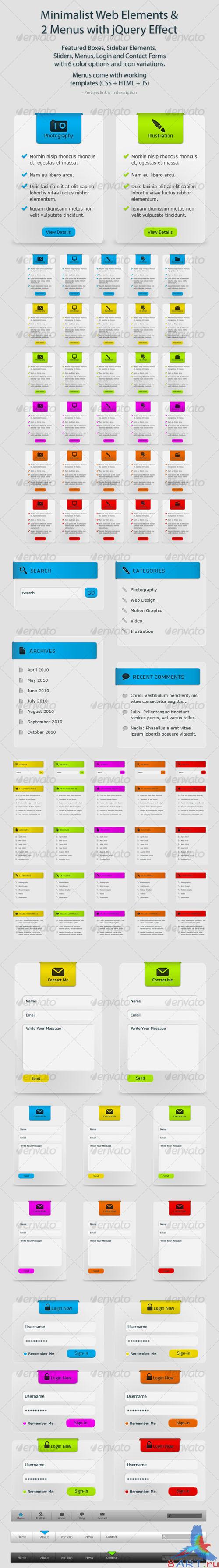 Minimalist Web 2.0 Elements Pack – GraphicRiver Minimalist Web 2.0 Elements Pack – GraphicRiver