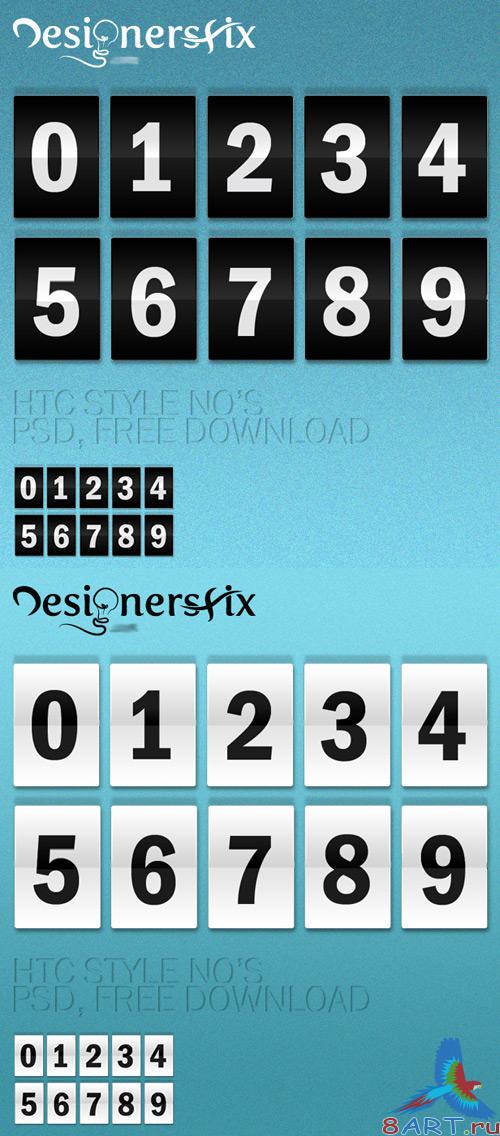 PSD HTC Styled Numbers