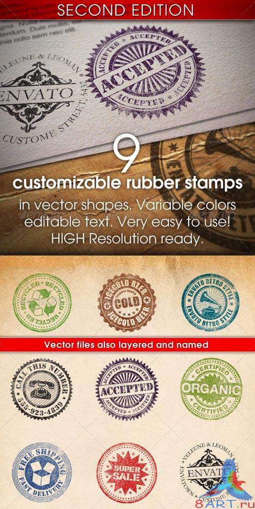 GraphicRiver 9 Customizable Rubber Stamps 2nd Edition