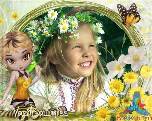Летняя рамочка в видах фотошопа начиная с цветами, бабочкой да девочкой пчёлкой Летняя рамочка в угоду кому фотошопа почти цветами, бабочкой также девочкой пчёлкой