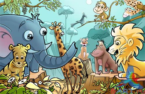 PSD - Cute African Animals