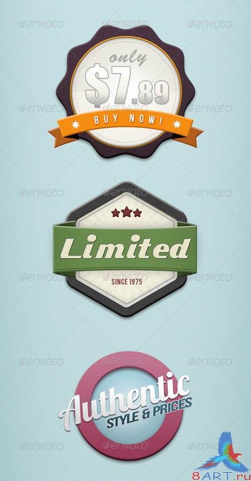 GraphicRiver 8 Retro Vintage Badges