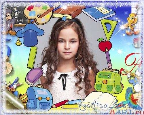 Красивая школьная рамка со множеством школьных элементов Красивая школьная рамка со множеством школьных элементов