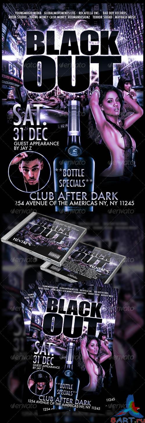 GraphicRiver BlackOut Mixtape and Flyer Set GraphicRiver BlackOut Mixtape and Flyer Set