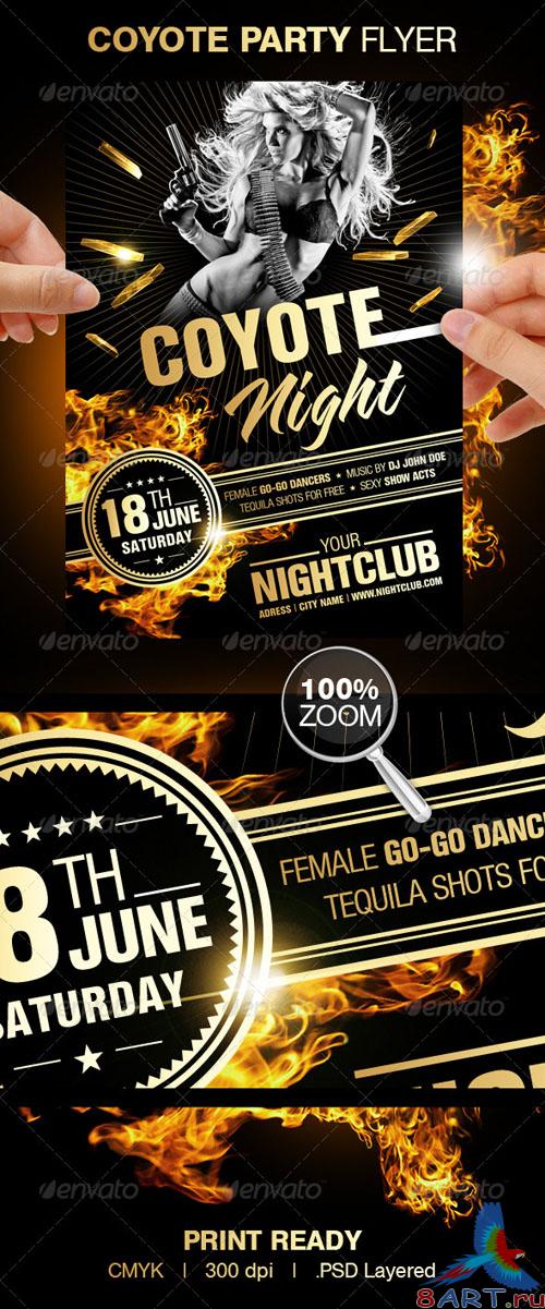 Coyote Night Party Flyer - GraphicRiver