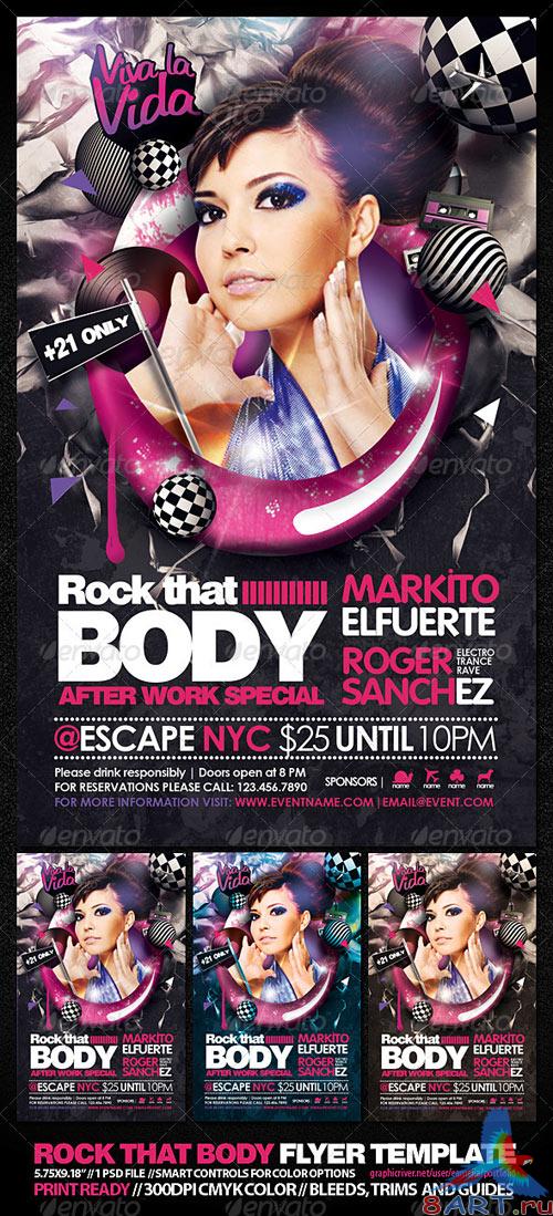 GraphicRiver Rock that Body Flyer