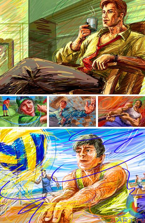 PSD Illustrations - Drawings briefly 10