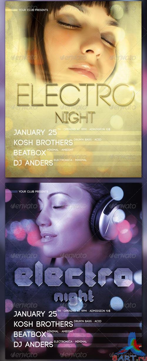 GraphicRiver Electro Night - Flyer Template - 2 Versions