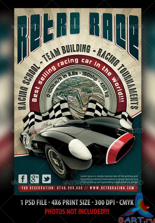 GraphicRiver Auto Retro Flyer GraphicRiver Auto Retro Flyer