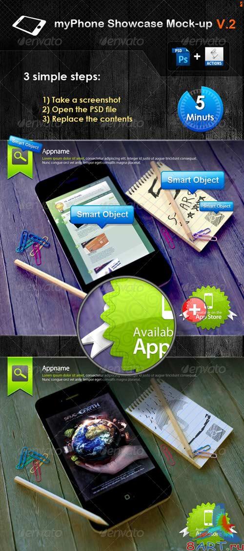 GraphicRiver myPhone Showcase Mock-up V.2 GraphicRiver myPhone Showcase Mock-up V.2