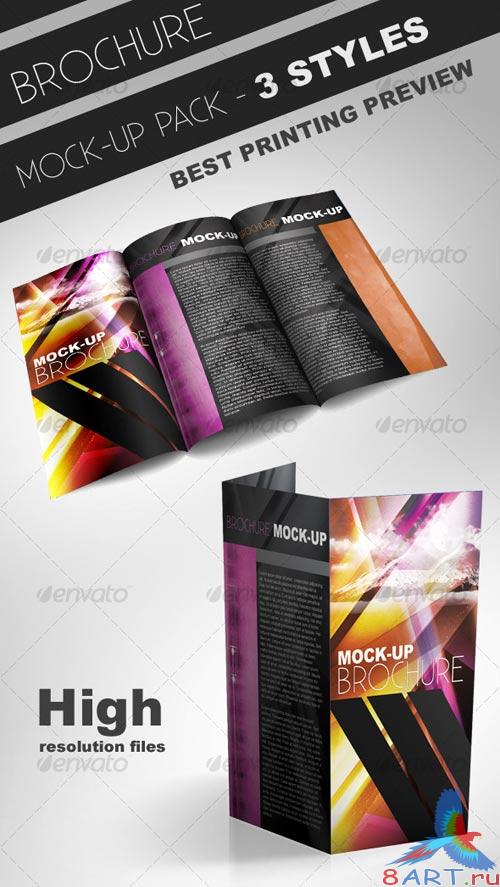GraphicRiver Tri-Fold Brochure Mock-up Pack - 3 Styles