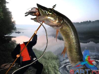 Шаблон чтобы Photoshop - Рыбалка в зорьке Шаблон чтобы Photoshop - Рыбалка в зорьке