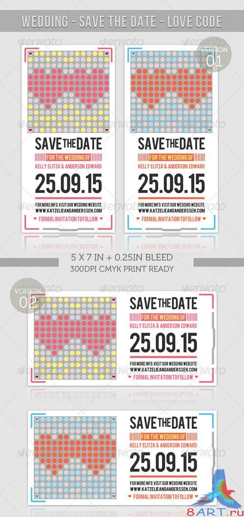 GraphicRiver Wedding - Save The Date - Love Code