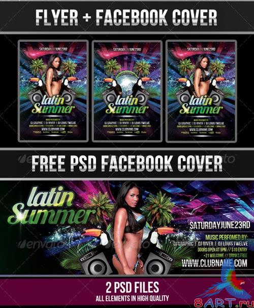 GraphicRiver Latin Summer #2 Party Flyer + Facebook Cover
