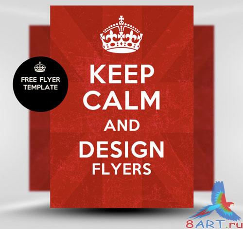 Keep Calm and Carry On Flyer/Poster PSD Template