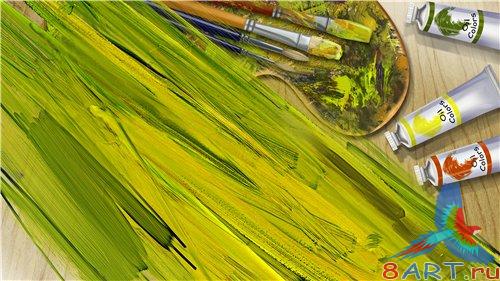 PSD - Easel and paints