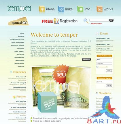 Temper free CSS web template