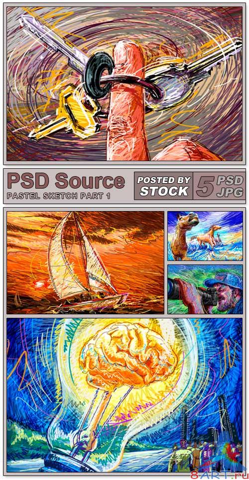 PSD Source - Pastel Sketch (PART 1)