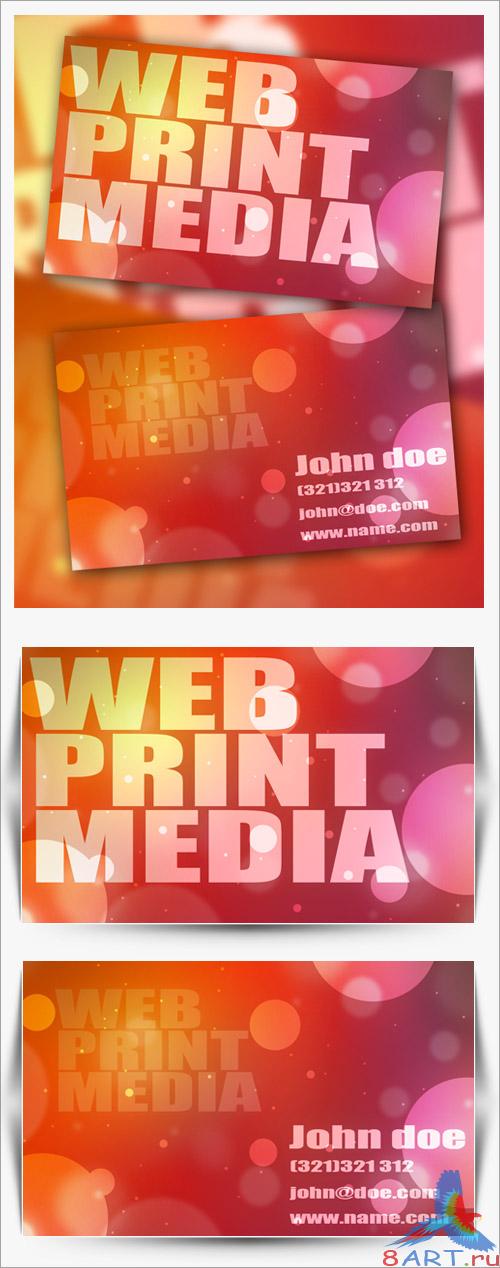 Bokeh  Business Card 2 PSD Template