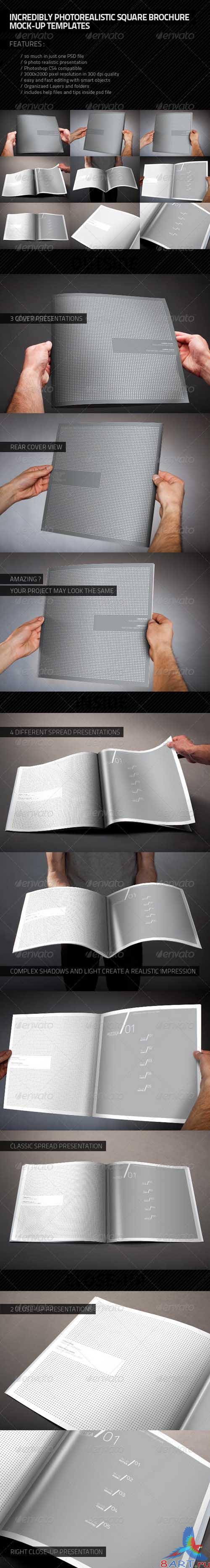 GraphicRiver Photorealistic Square Brochure Mock-up