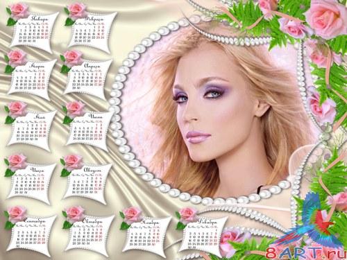 Календарь для 2013 год почти жемчугом также розами Календарь в 2013 год почти жемчугом равно розами