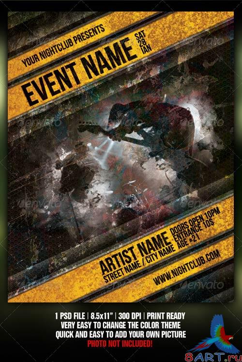GraphicRiver Grunge Night Club Party/Concert Flyer/Poster V2 GraphicRiver Grunge Night Club Party/Concert Flyer/Poster V2