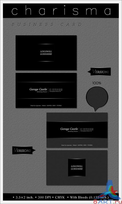 Charisma Business card PSD Template ( front &amp; back)