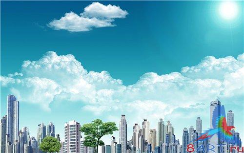 PSD - City with skyscrapers