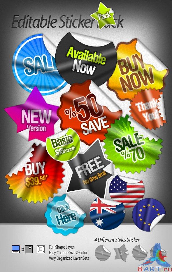 GraphicRiver – Editable Sticker Pack GraphicRiver – Editable Sticker Pack