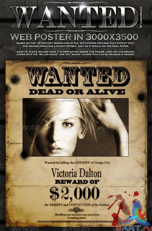GraphicRiver Old "Wanted" Poster - Editable