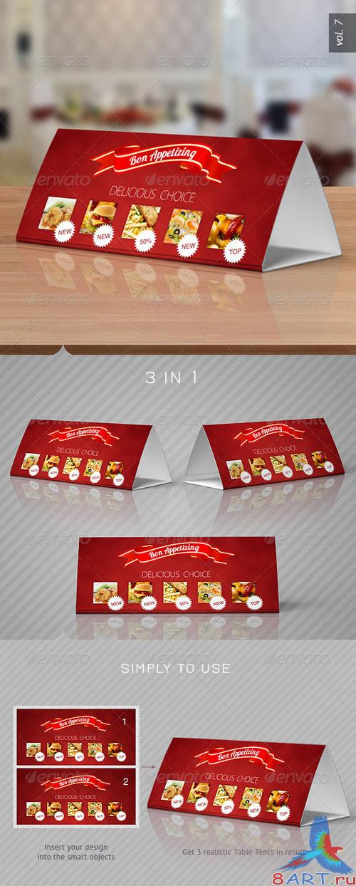 GraphicRiver - Tri-Fold Table Tent Mock-up Template Vol 7 - 2733859