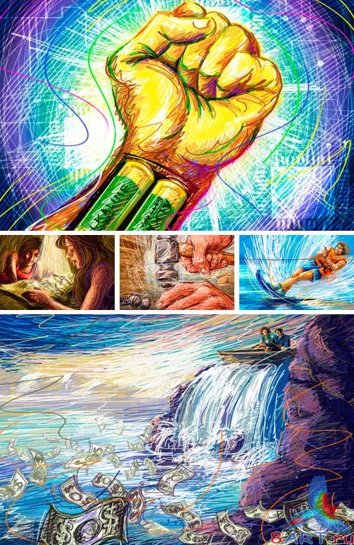 PSD Illustrations - Drawings briefly 4