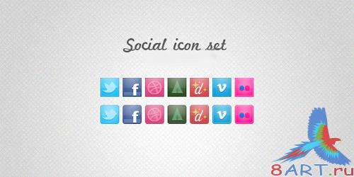NEW PSD Social Icon Set