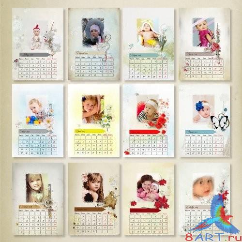 Шаблон перекидного календаря в 2013 год - Элегант Шаблон перекидного календаря для 2013 год - Элегант