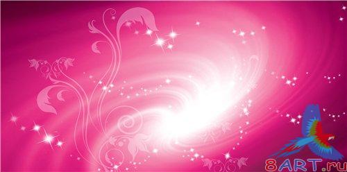 PSD - Floral Pink Bright Background
