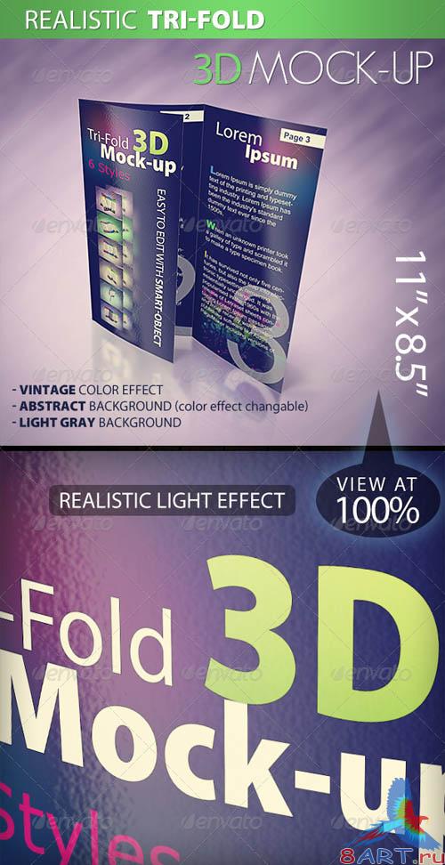 GraphicRiver Tri-fold 3D Mock-up Pack